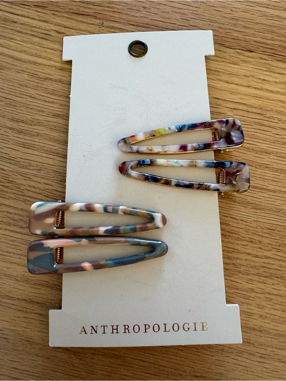 Anthropologie Multicolor Tortoiseshell Resin Clip Set